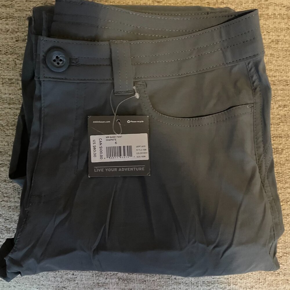 Eddie Bauer Guide Pants Graphite Color Size 6 Women’s New